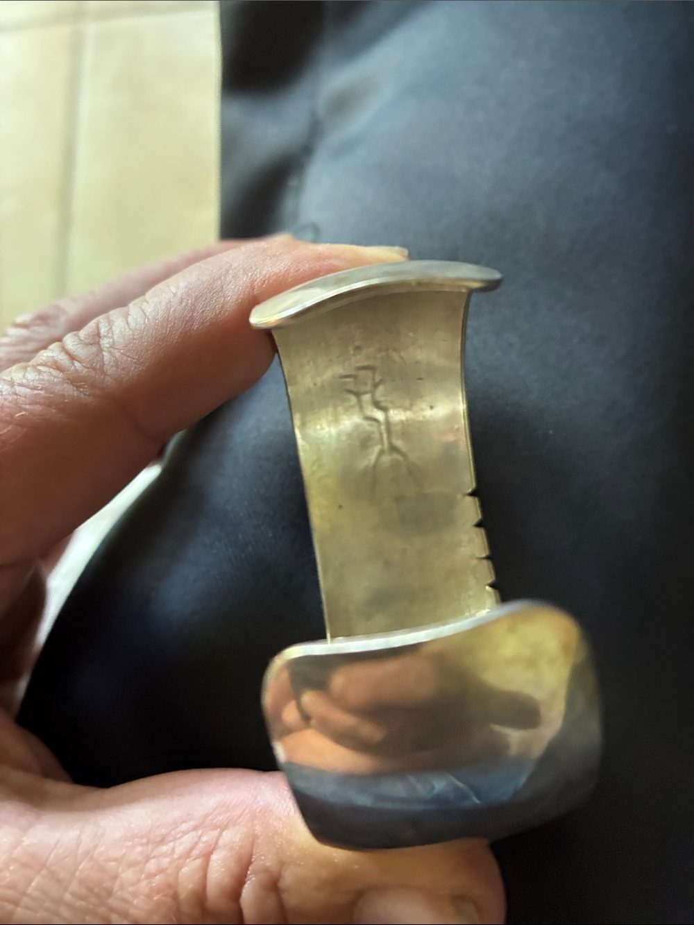 Sterling-Inspired Silver Tone Men's Cuff Bracelet - Picture 6 of 6